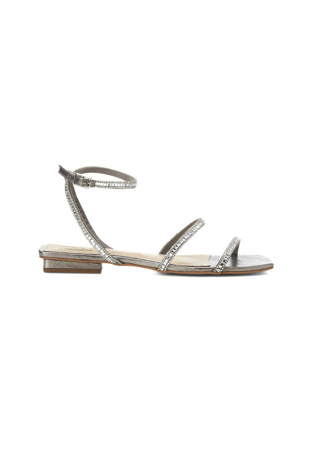 Aroeira Gold Leather Sandals – Crystal Straps