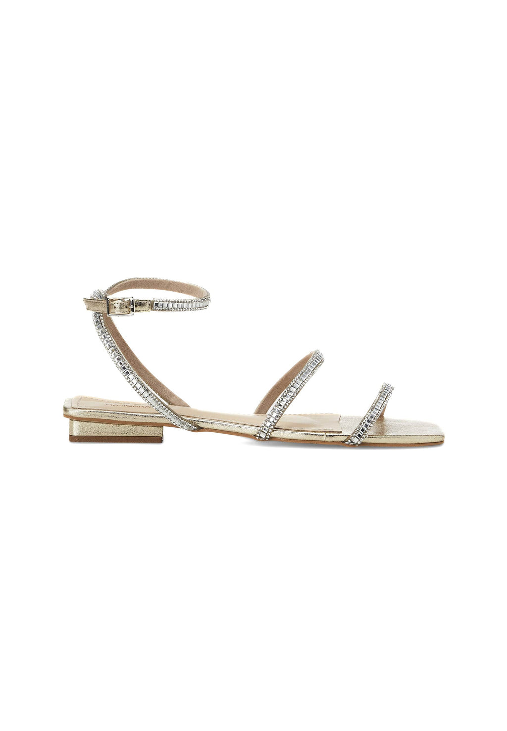 Aroeira Gold Leather Sandals – Crystal Straps