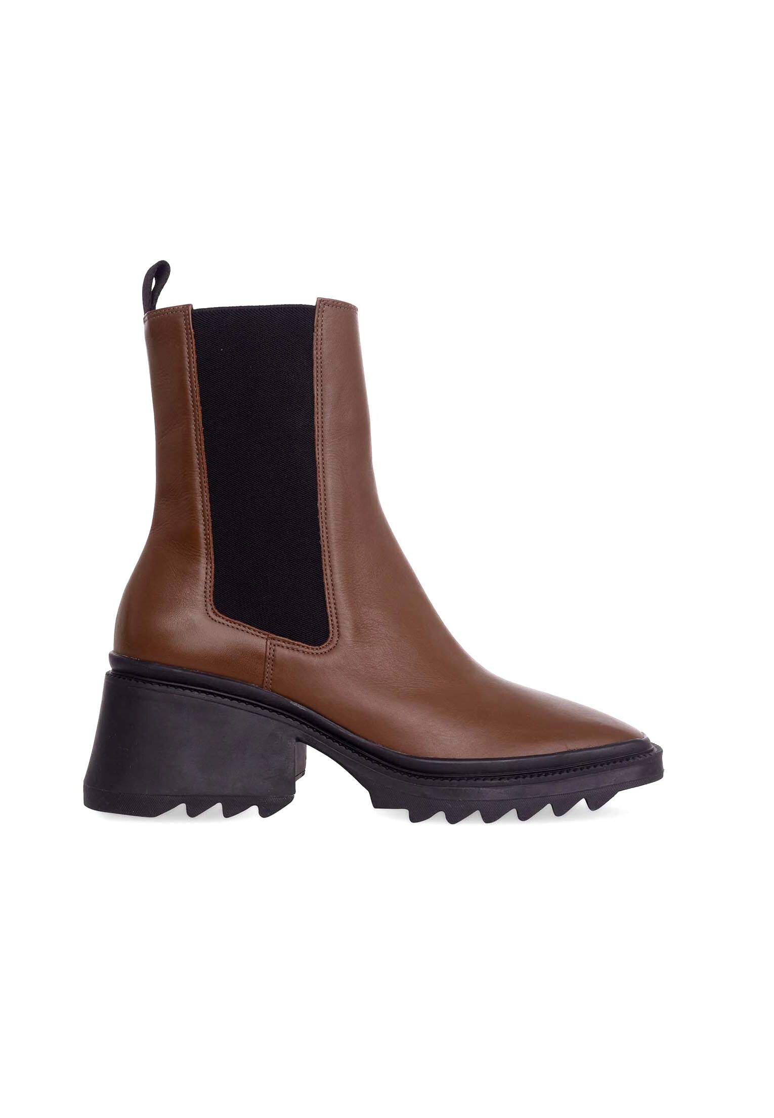 Arachis Brown Calf Leather Combat Boots – 7.8cm Heel