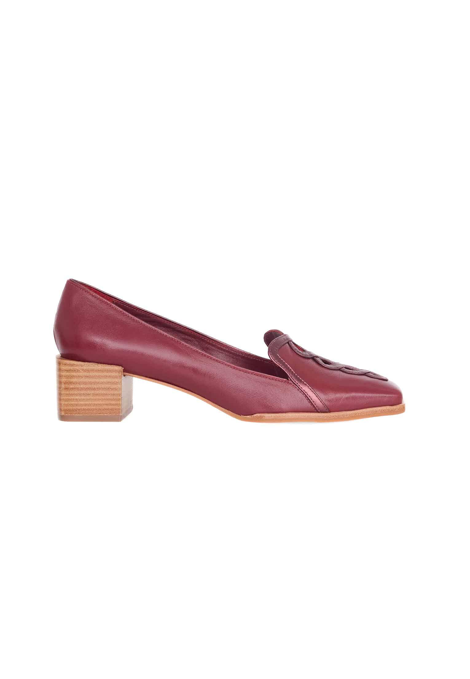 Cordía Purple Leather Loafers – 4cm Block Heel
