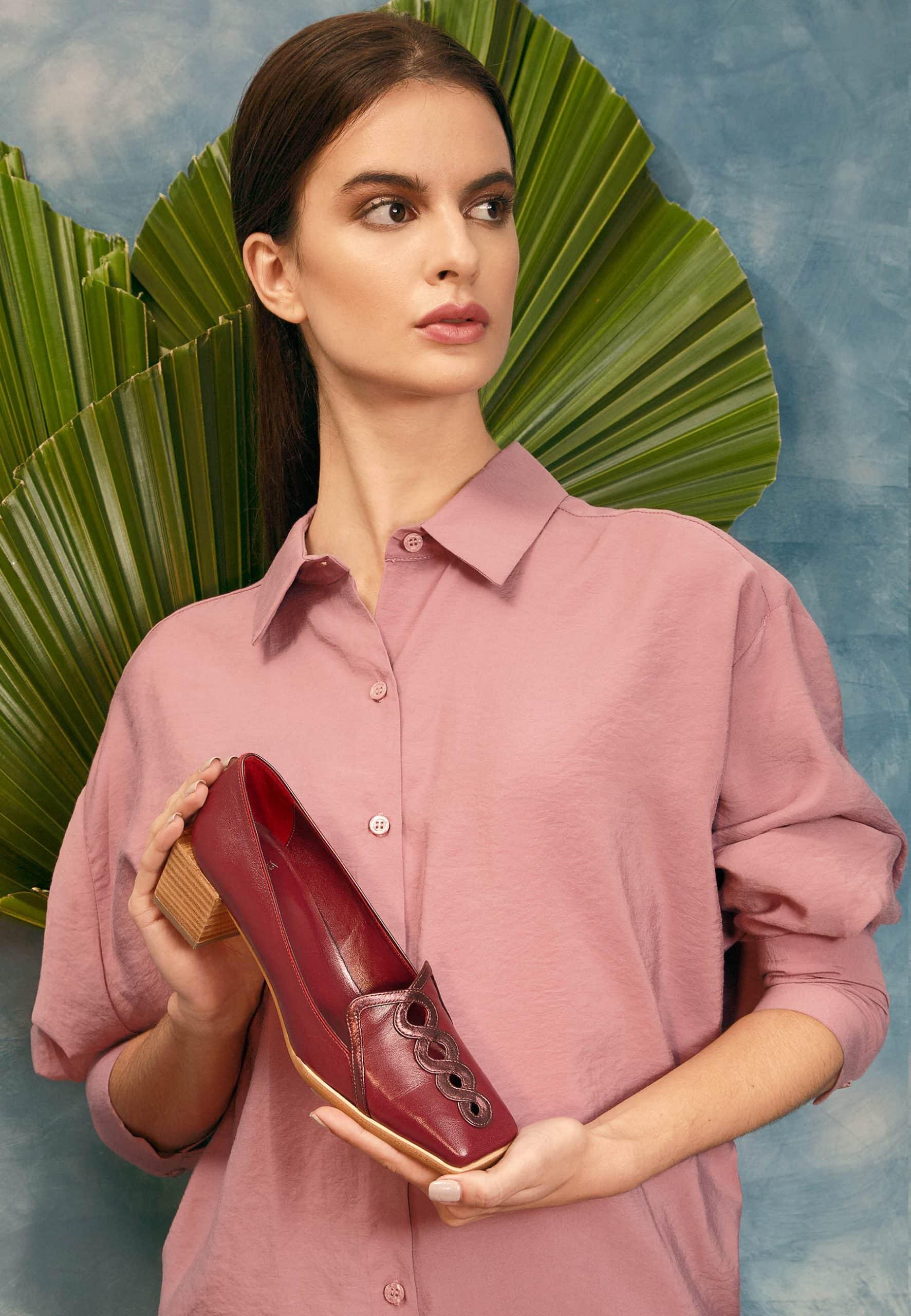 Cordía Purple Leather Loafers – 4cm Block Heel