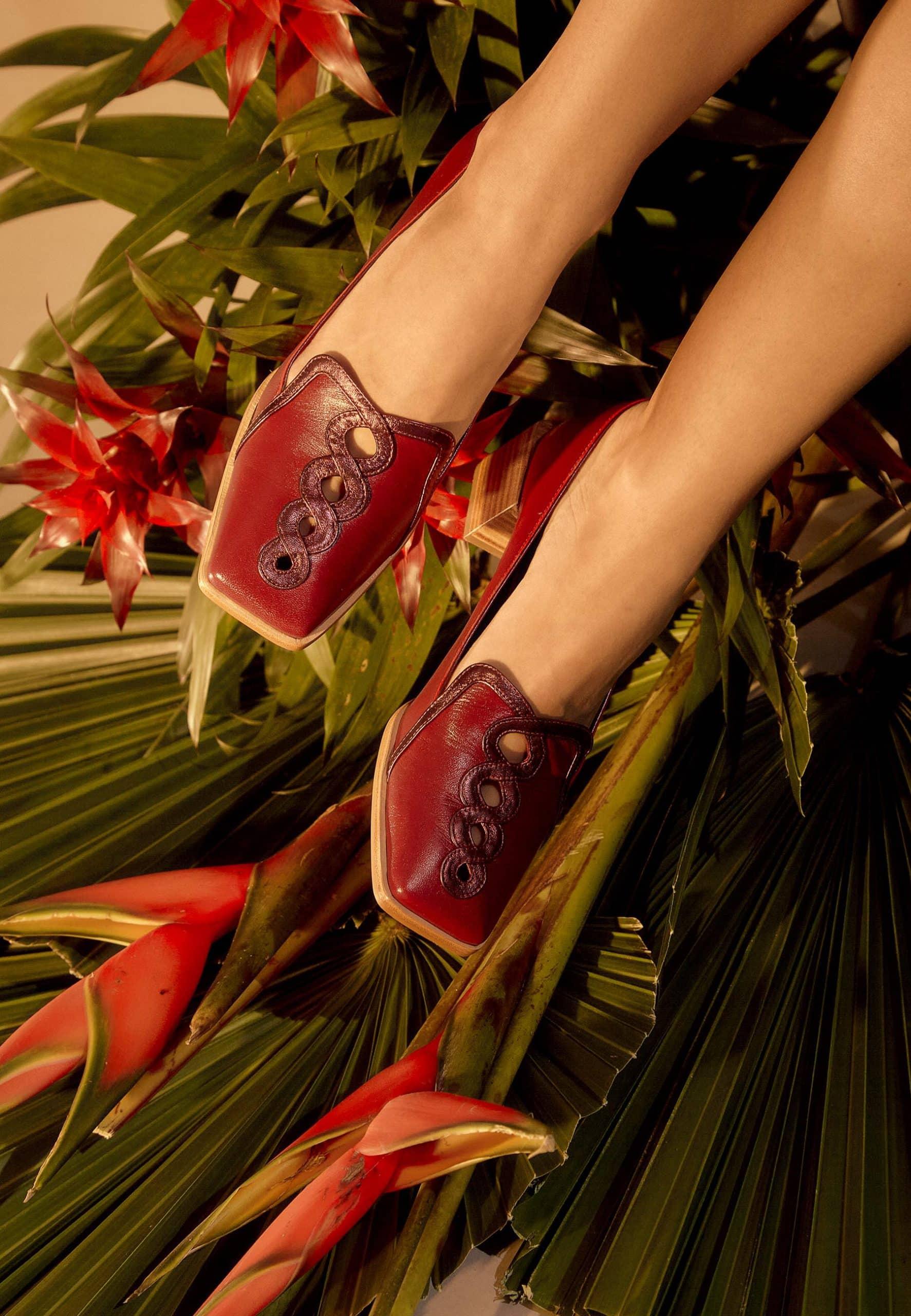 Cordía Purple Leather Loafers – 4cm Block Heel