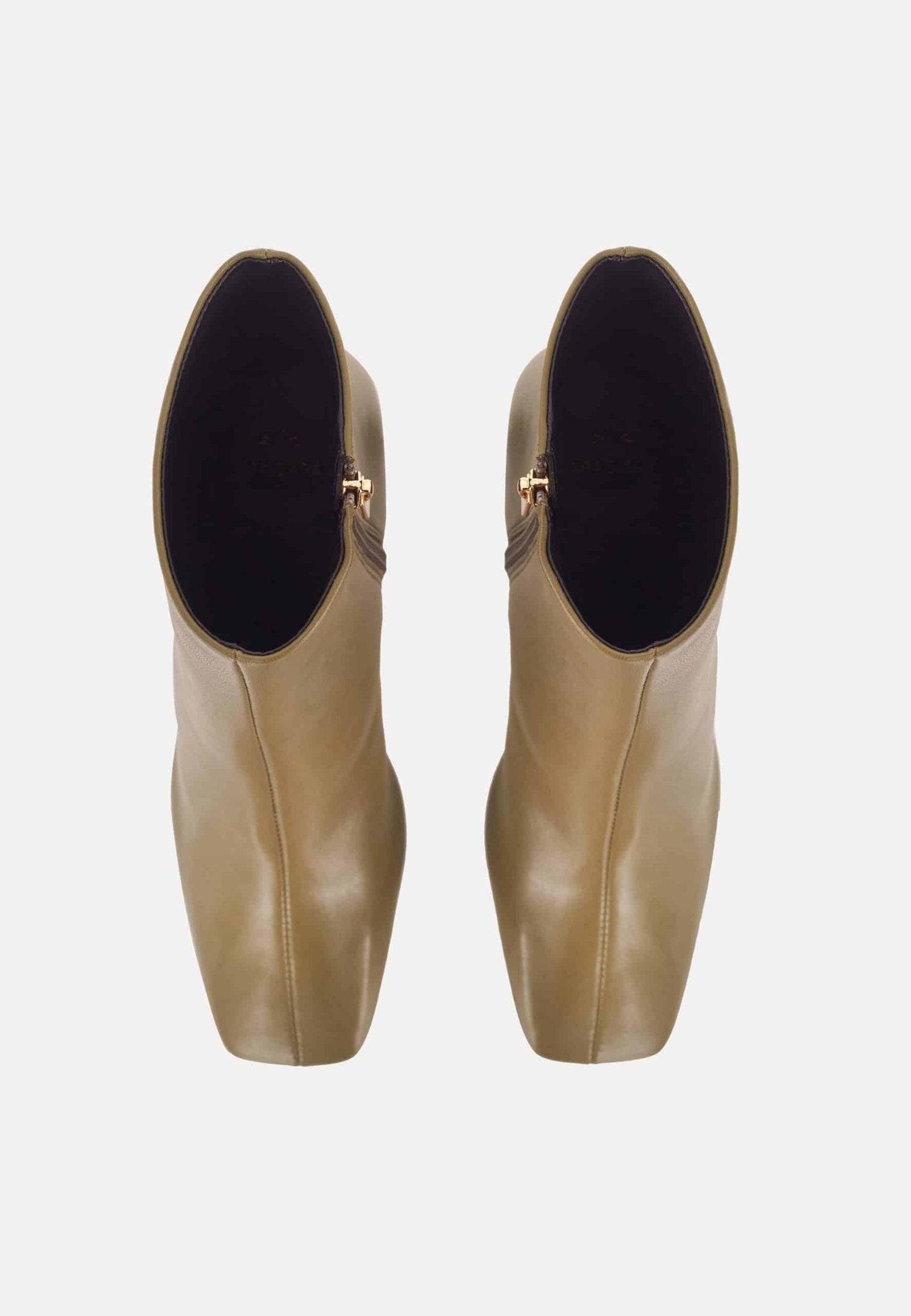 Senna Goat Olive Leather Boots – 7.6cm Block Heel