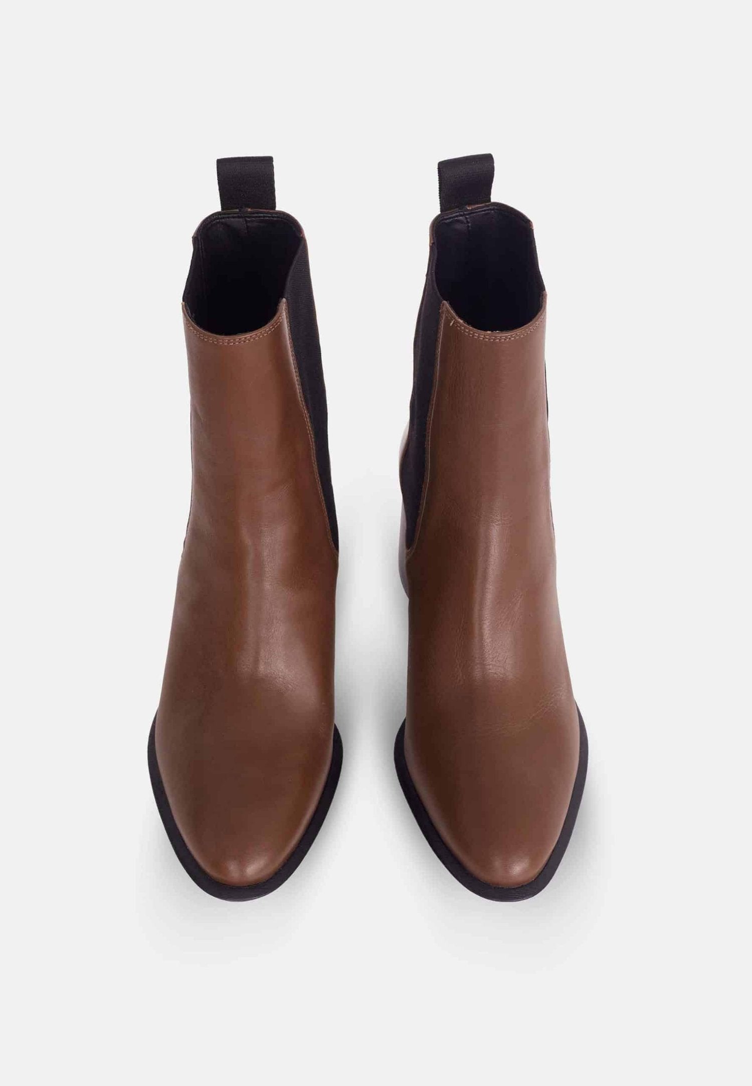 Canna Brown Leather Chelsea Ankle Boots – 6.5cm Block Heel
